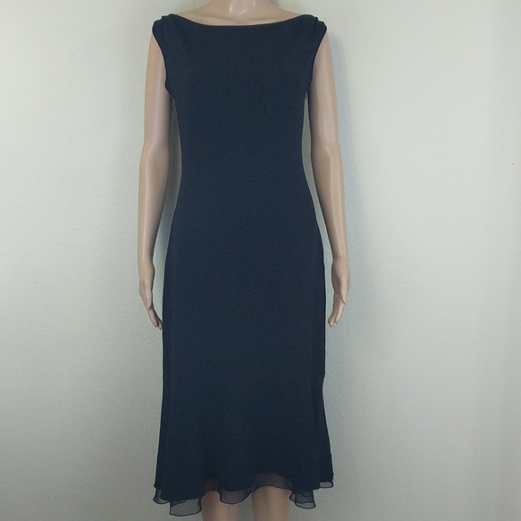 Tahari Dresses & Skirts - [Tahari] Black Midi Dress Circle Skater Flare